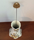 Round Antique Brass Hatpin    Rhinestone Center    8      Art Nouveau    Nice 