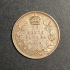 1918 Canada 10 Ten Cents Silver World Coin - Canadian Dime