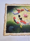 Vintage Chinese Silk Painting Nine Koi Fish Lotus 14 5  X 11  Feng Shui Art