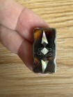 Vintage Mexico 925 Sterling Silver Shell Inlay Cufflinks   Tie Clip Set