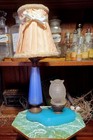 Very Rare Adorable Antique 1920s Art Deco French Glass Dual Light Owl Lamp Wow      