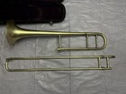 Antique 1920s Conn 4h Trombone     Elkhart Usa     Original Case     Engraved Bell