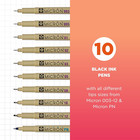 Sakura Pigma Micron Black Ink Multi-tip Set  10 Pack