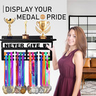 Defined Deco Medal Hanger Display And Trophy Shelf With Hooks  Metal Ribbon Disp