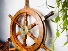 18  Vintage Wooden Ship Steering Pirate Wheel Decor Wood Brass Fishing Wall Boat