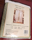 New 3 Pcs Drapery Beatrice Home Fashions Green 2 Panels 1 Scarf Set Solid Voile