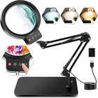 10x 30x Large Magnifying Glass With Light And Stand  5-inch Lighted Magnifier  7