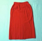 Christian Dior Rare Vintage Wool Pleated Red 1964 Midi Pencil Styleskirt Size 8