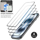 For Apple Iphone 16 Hybrid Rugged Case Shockproof Phone Cover   Tempered Glass