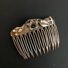 Art Nouveau Revival Hair Comb Sterling Silver Floral Sculptural Vintage Artisan