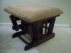 Upholstered Brown Rocker Glider Ottoman Footstool Baby Nursery 19  x15 5  x 14  