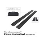 Stainless Running Board 6  Dodge Dakota 00-04 Quadcab Pair Black 75  Mount Kit