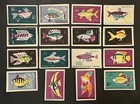 Travelstamps  Russia Vintage Matchbox Labels - Lot Of 16 Aquarium Fish