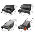 Lawn Sweeper Tow Behind   Hand Push Leaf Grass Yard Collector Adjustable