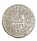 1867 Papal States 10 Soldi Silver Coin Pius Ix Italy Vintage Collectible