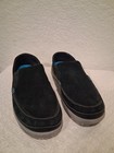 Men s Black Suede Crocs Walu Slip-on Loafers Boat Shoes Size 13 Excellent Used