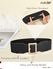 Wide Elastic Belt Women s Stretch Waist Belt For Ladies Dress With Metal Buckle