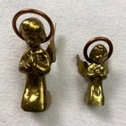 Lot Of 4 Brass   Porcelain Angel Christmas Ornaments Decorations Silvestri