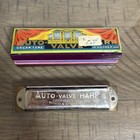 Vintage   Antique German M  Hohner Auto Valve Harp Key Of  c  In Box No 105