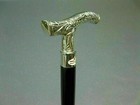 Brass Victorian Silver Antique Designer Handle Black Wooden Walking Cane Vintage