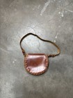 Vintage Brown Handmade Raw Leather Tooled Shoulder Bag Purse