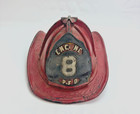 Antique  Cairns   Bro  Ny Leather Fire Helmet Ventilated Hat 1890s 1900s N5a
