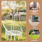 Hammock Chair Macrame Hanging Chair Swing Chair Max 330 Lbs With Tassels Beige