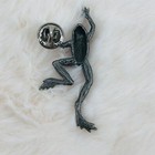 Vtg Jj Jonette Jewelry Climbing Tree Frog Pewter Lapel Pin
