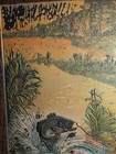 Vintage Miller High Life Beer Composition Bass Fishing Bar Sign Advertising 