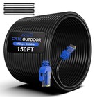 150ft Cat6 Outdoor Ethernet Cable In-ground Heavy Duty Direct Burial 24awg Cc   