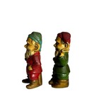 Christmas Gnome Elf Figure Chalkware Plaster Vintage 5  Japan Pulling Ear Pipe