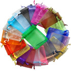 25 50 100pcs Organza Gift Bag Multicolor Drawstring Pouches For Candy Jewelry Ba