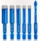 6pcs Dry Diamond Drill Bits Set For Porcelain Ceramic Granite Marble Stone Glass