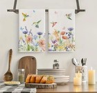 Set Of 2 Hummingbird Floral Ultra Absorbing Cottage Tea Kitchen Towels