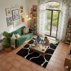Modern Abstract Area Rug Pebble Geometric Print Soft Floor Carpet Plush Rug