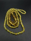 Beautiful Vtg Art Deco Graduated Faceted Yellow Crystal Necklace 30  Long