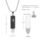 Stainless Steel Bullet Pendant Urn Ashes Necklace Cross Lords Prayer Keepsake Us