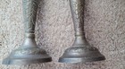 Candle Stick Holders Ornate Decorative Silver Round Base 8  India Vintage Set Ex