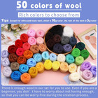 50 Colors Needle Felting Wool  5g pack Wool Roving Yarn   9 2 Oz Fiber