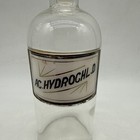 Vintage Apothecary Whitall Tatum Glass Bottle W  Stopper Ac  Hydrochloride  8 5 