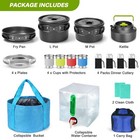 29pcs Camping Cookware Mess Kit  Non-stick Lightweight Pots Pan Kettle  Colla   