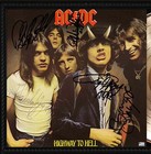 Ac dc   Framed Cherry Wood Reproduction Signature Lp Record Display 