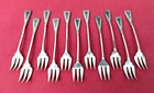 Antique Dutch Sterling Silver Oyster Forks Art Deco Pattern  Sword Mk Set Of 11