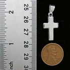 Small Thick Cross Pendant - 925 Sterling Silver - New 