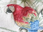 French Aubusson Style Petite Point Needlepoint Pillow Bright Parrot Bird  2