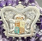 1837-1887 Rare Antique Queen Victoria Jubilee Commemorative Silver   Enamel Pin 