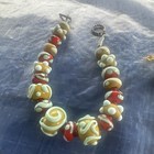 Vintage Rare Lampworks Set Of Bracelet And Earrings  Very Cool  See Pics