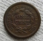 1854 Braided Hair Copper Large Cent Rare Key Date Chocolate Brown Xf  