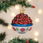 Old World Christmas Blown Glass Ornament For Christmas Tree  Bowl Of Cherries
