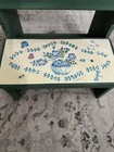 Hand-painted Wooden Two-step Stool Plant Stand Butterflies Flowers